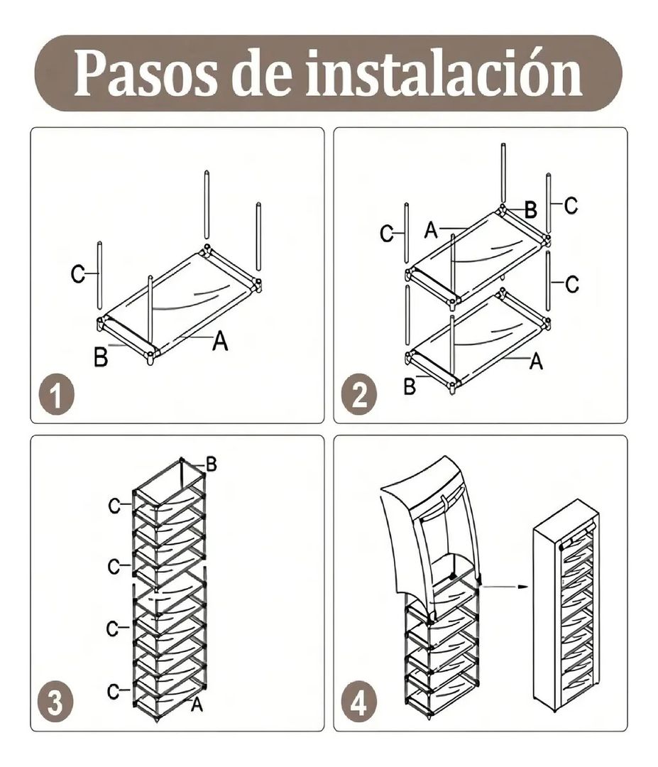 ZAPATERA 60X30X155 CM 9 NIVELES