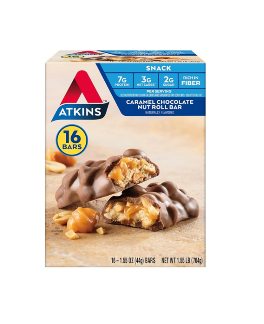 BARRA DE PROTEINA ATKINS CHOCOLATE Y CARAMELO X 44GR