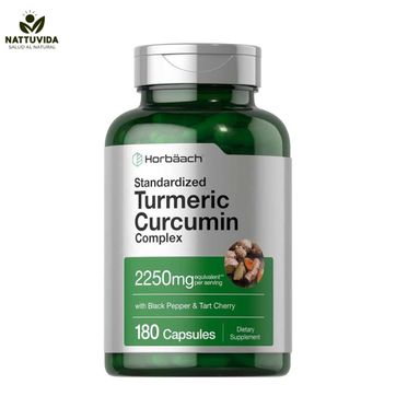 CURCUMA CON PIMIENTA NEGRA de 2250 mg  180 cap Horbaach - imagen 1