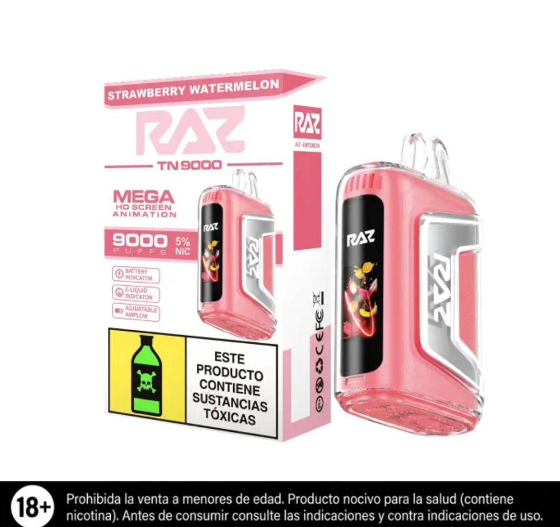 Raz Tn Strawberry Watermelon 9.000 Puffs