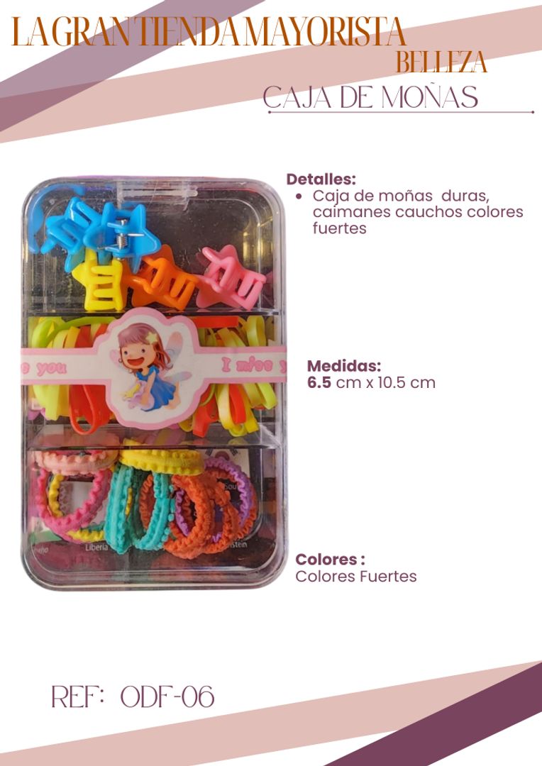 Moñas duras caimanes y cauchos ODF-06 X docena 