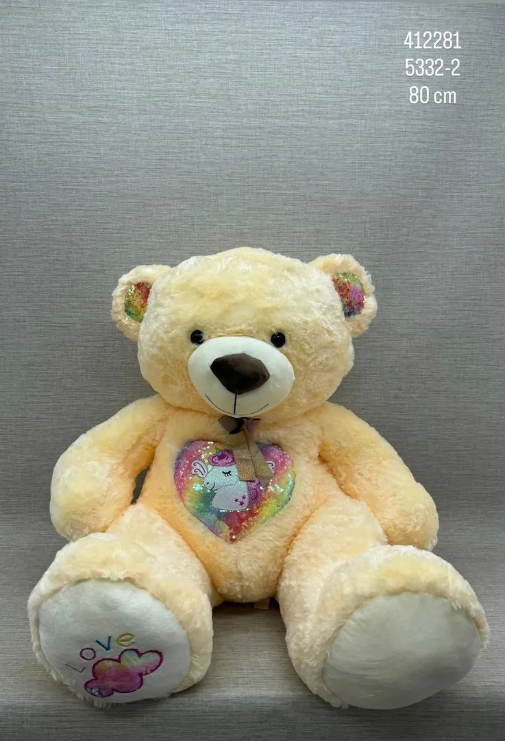 OSO SENTADO CON LENTEJUELAS 80 CM