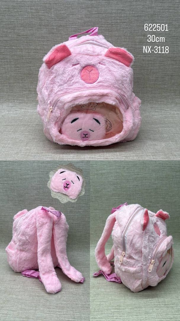 BOLSO DE CAPIBARA ROSA 30 CM