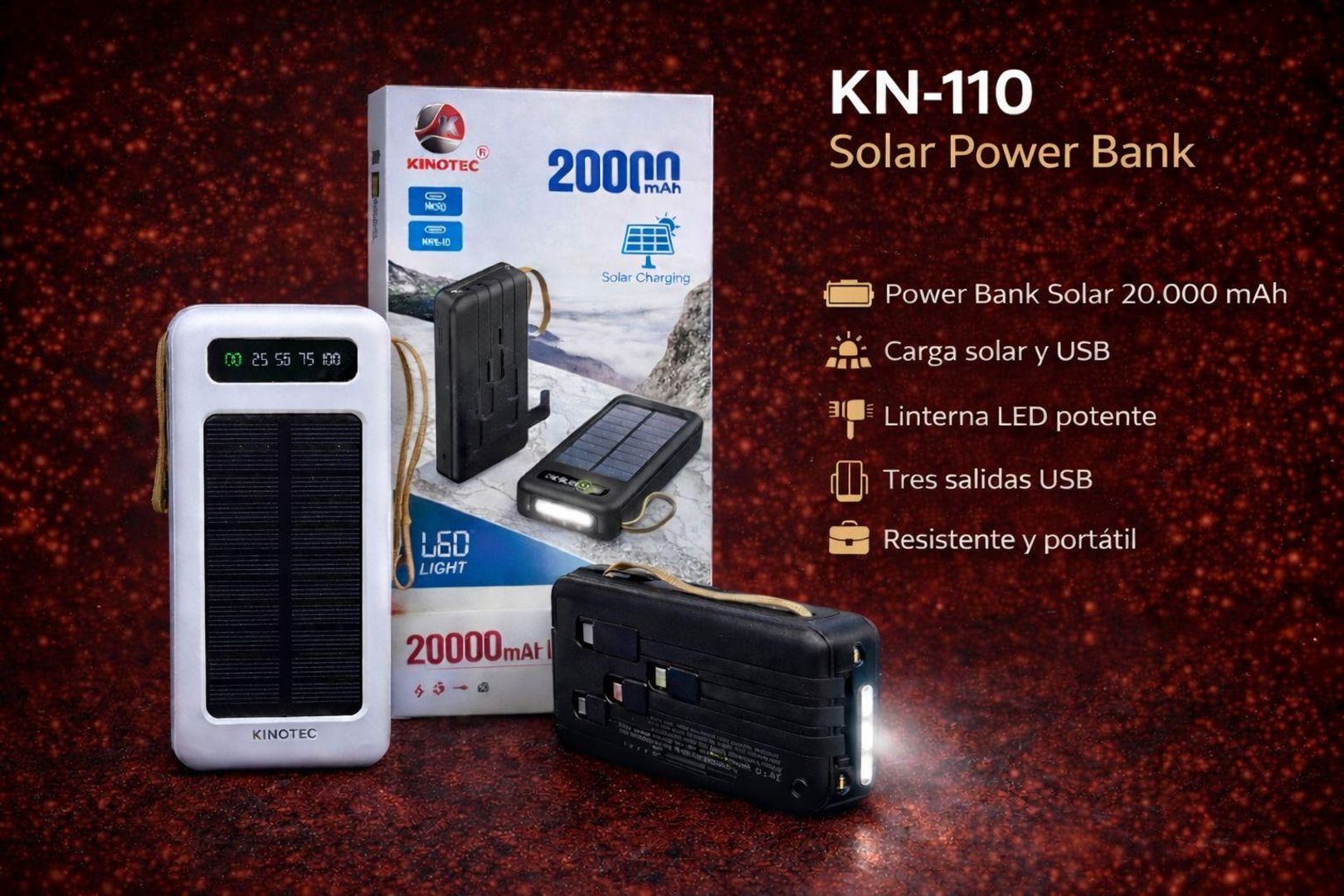 POWER BANK SOLAR 20.000 MA