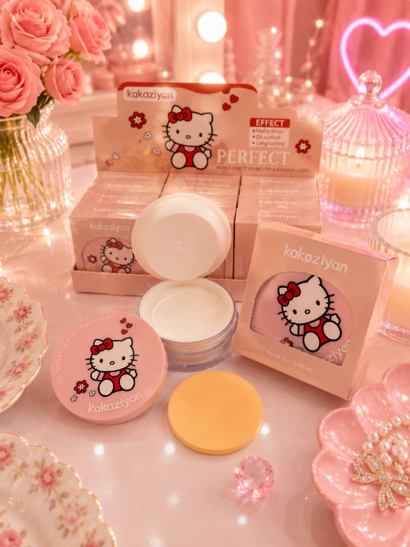 Polvo suelto traslúcido hello Kitty 