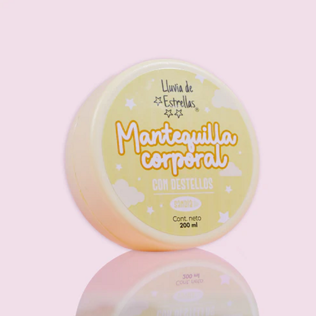 MANTEQUILLA CORPORAL CON DESTELLOS LLUVIA DE ESTRELLAS 