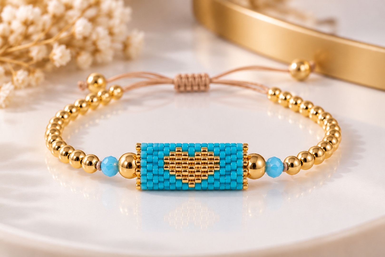 Pulsera Artesanal Miyuki Love