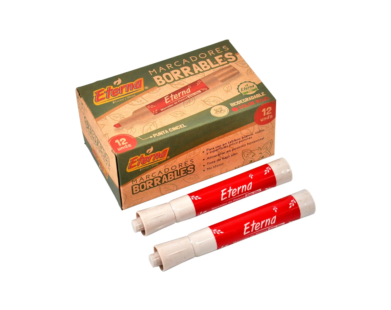 MARCADOR ETERNA BORRALBLE NATURAL ROJO-LCP