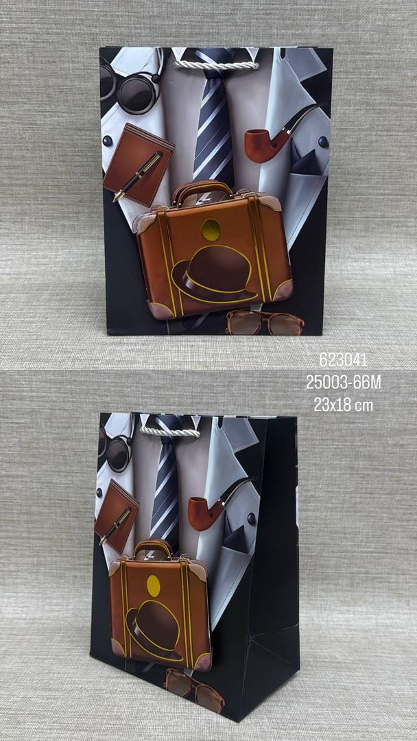 BOLSA DE REGALO SURTIDA CABALLERO 23X18 CM