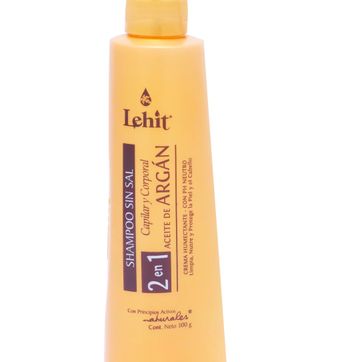 Imagen del producto  Shampoo Sin Sal 2 en 1 Lehit con Aceite de Argán, Queratina y Colágeno