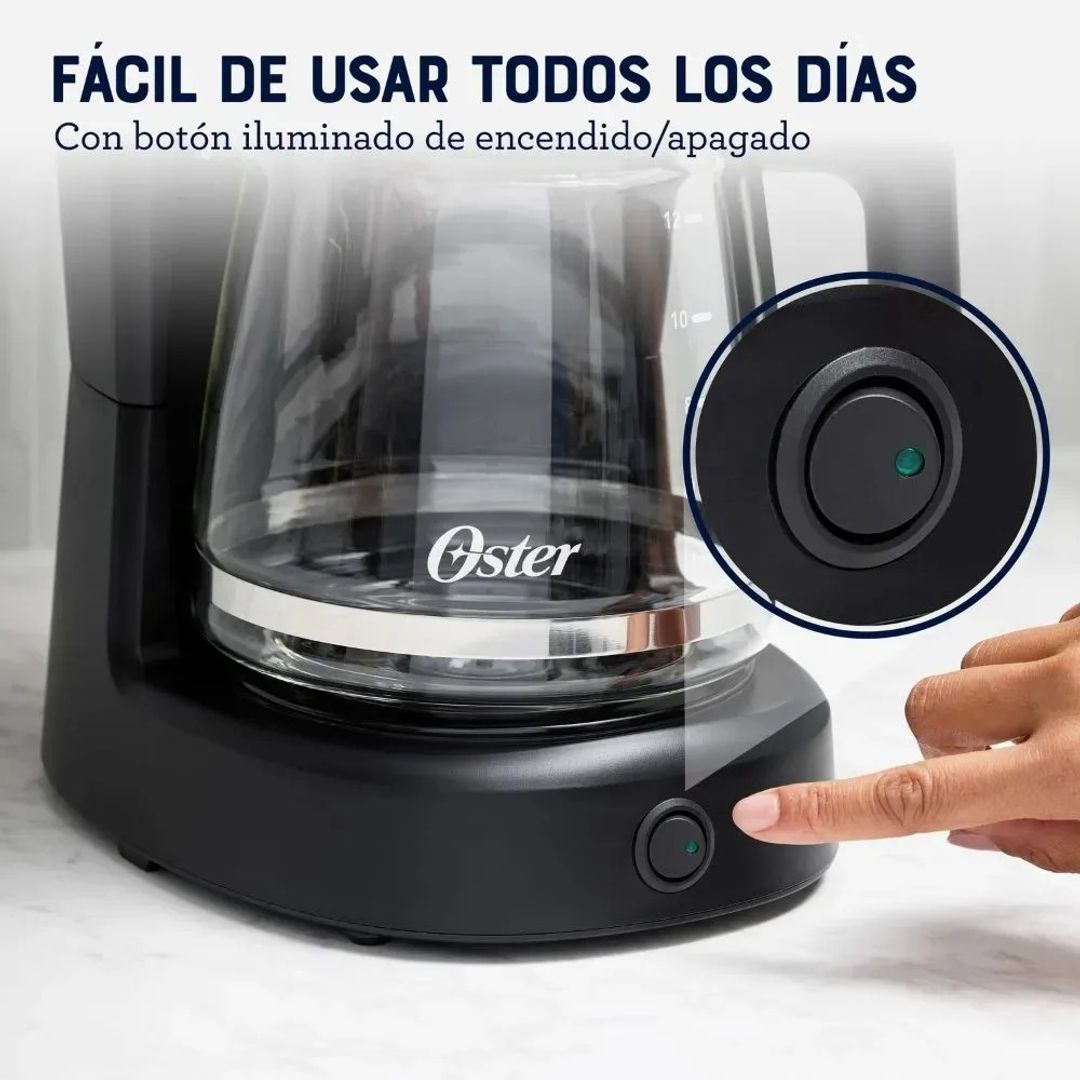 CAFETERA OSTER 12 TAZAS CON FILTRO BVSTDCS121B NEGRO 