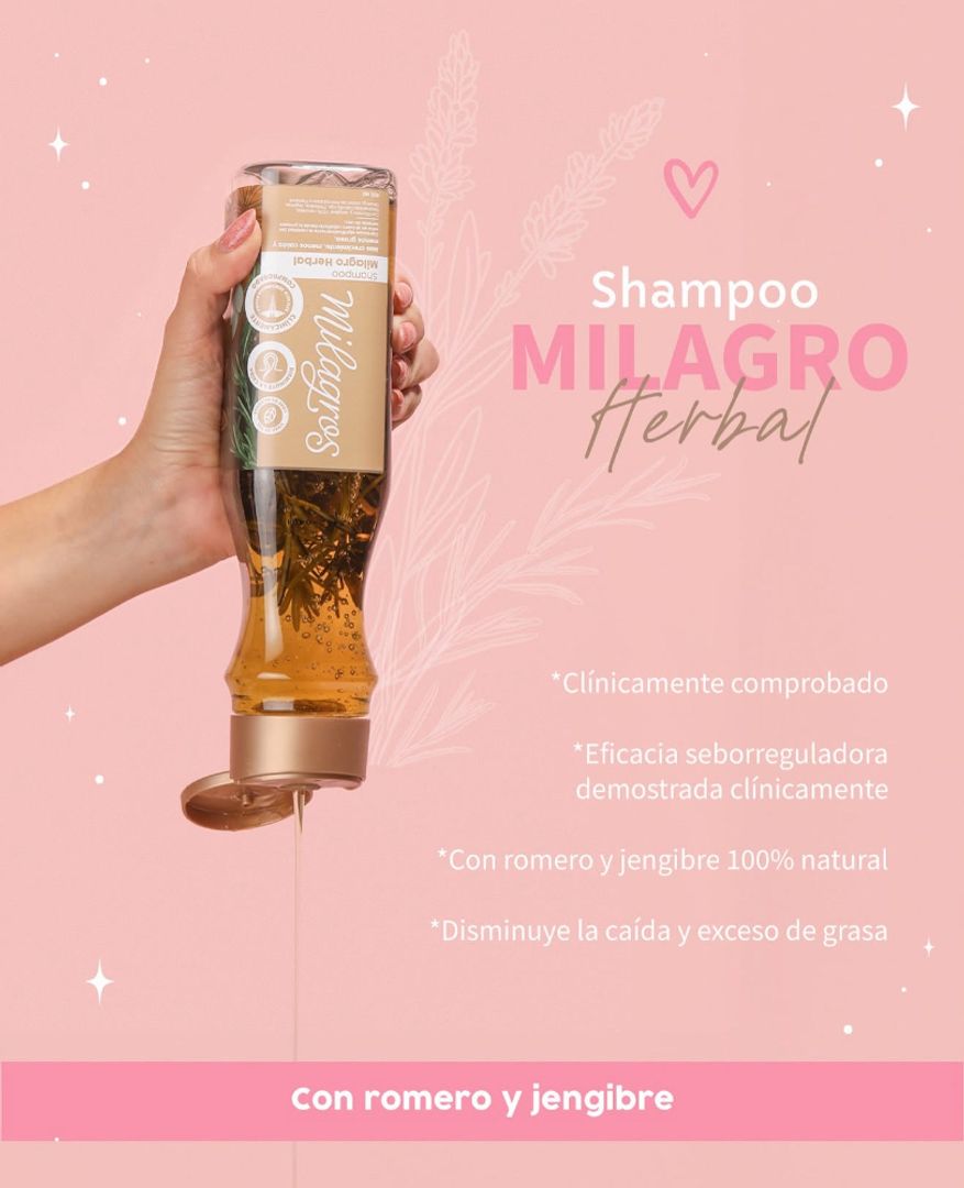Shampoo Milagro Herbal (con romero y jengibre)