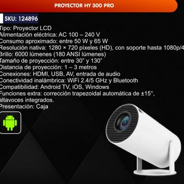 Imagen del producto PROYECTOR HY 300 PRO