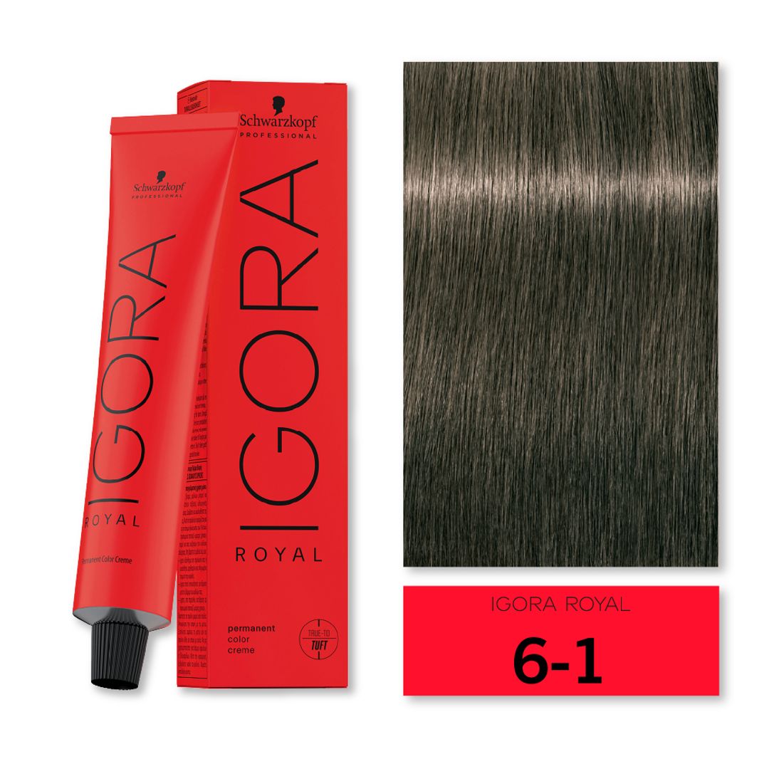 TINTE IGORA ROYAL RUBIO OSCURO CENIZA 6-1
