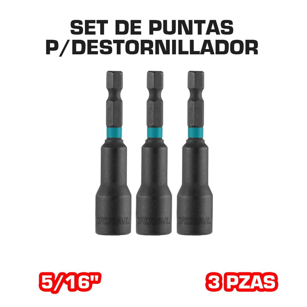 SET DE PUNTAS P/DESTORNILLADOR  5/16"