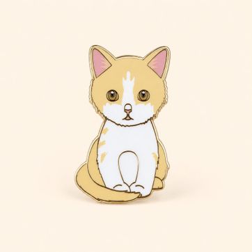PIN GATO BLANCO Y AMARILLO - imagen 1