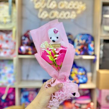 RAMO CON OSITO Y FLOR  - imagen 1