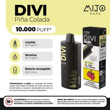 Imagen del producto Mijo Divi Piña Colada 10.000 Puffs