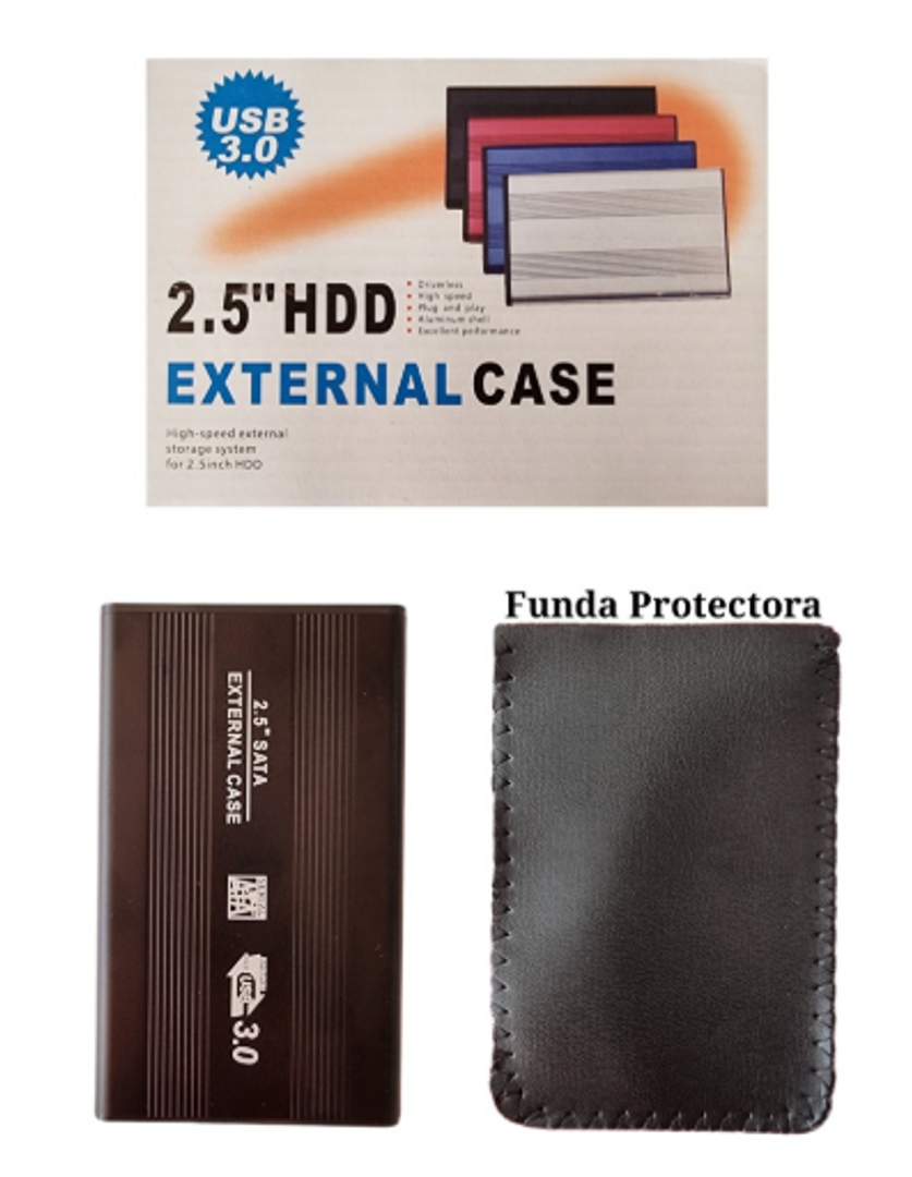 CAJA PARA DISCO DURO  DE PORTATIL USB 3.0 CAPACIDAD 4TERAS HE-25B3 ALUMINIO