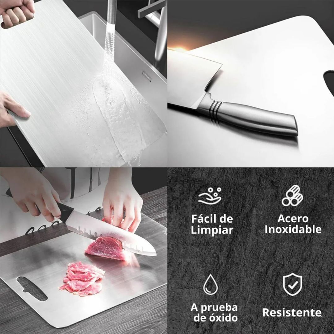 TABLA COCINA DE PICAR EN ACERO INOXIDABLE 23CMx34CM