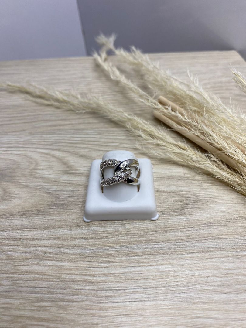 Anillo plateado, covergold 