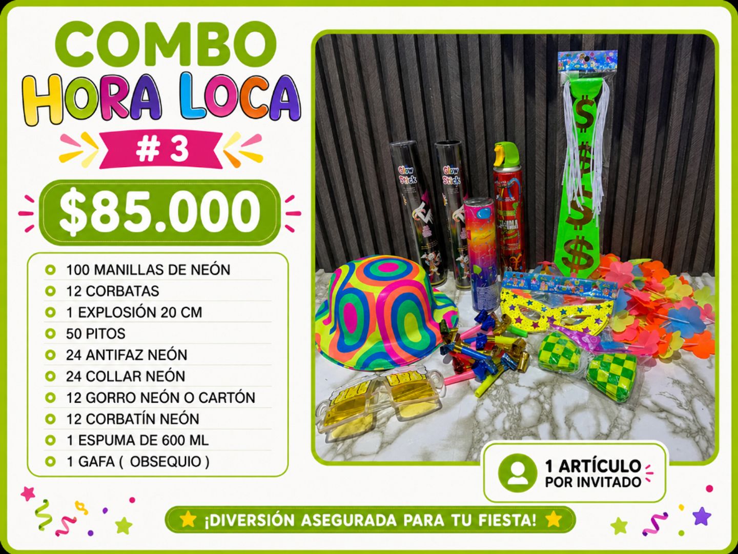 COMBO HORA LOCA 80 PERSONAS 