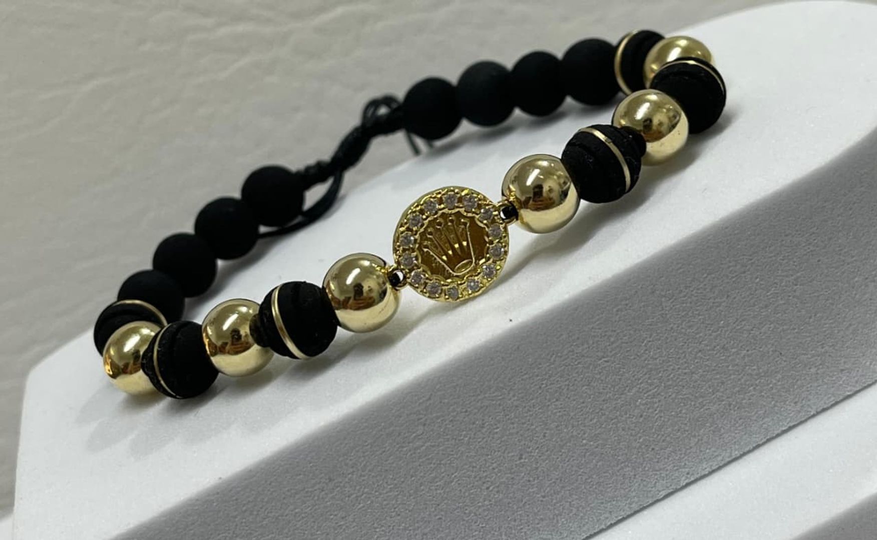 Pulsera rolex circonias balin 8m y neopreno 8mm