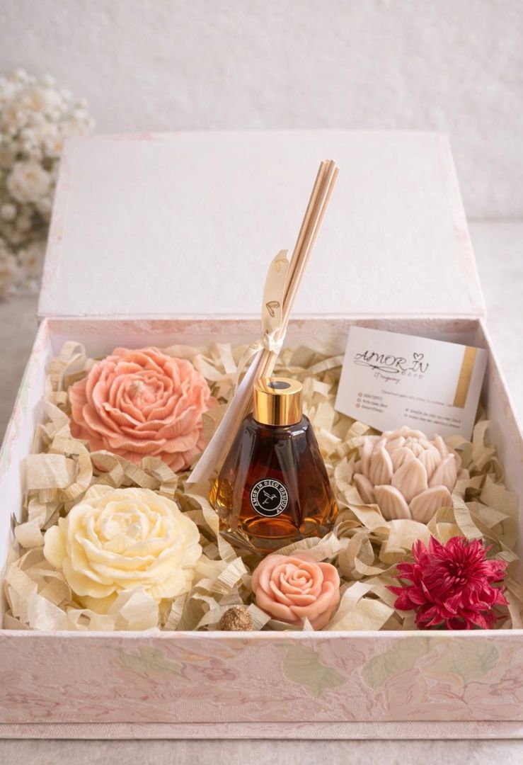 Set Obsequio Caja con Velas 