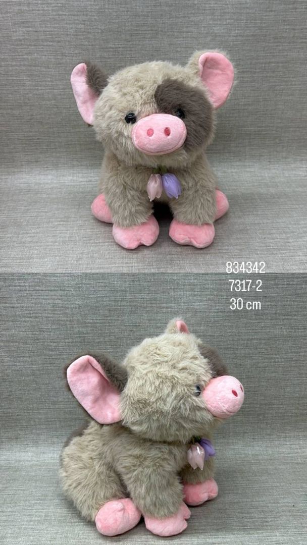 CERDITO SENTADO CON MOÑO DE 30 CM