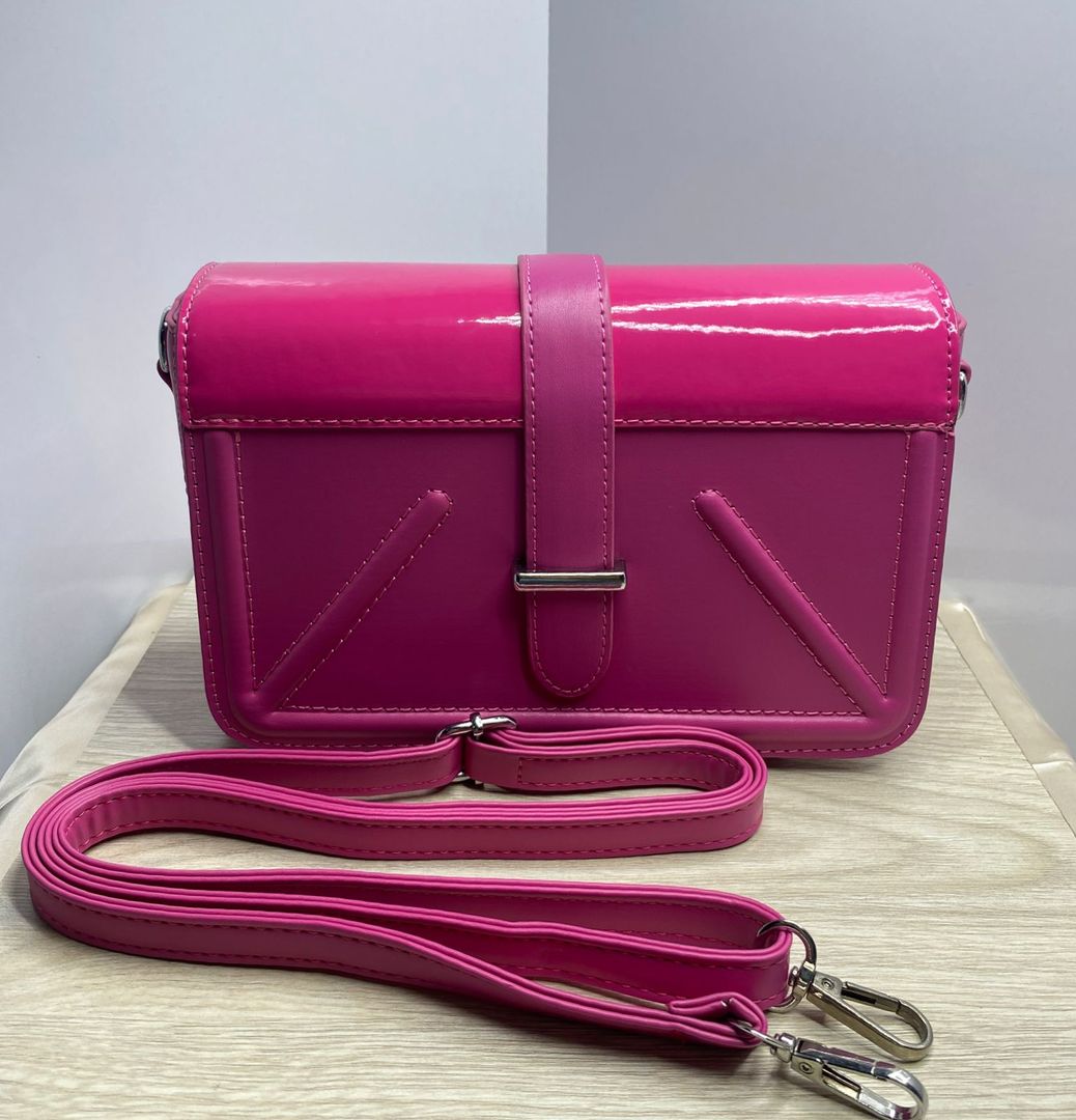 Bolso fucsia y verde 