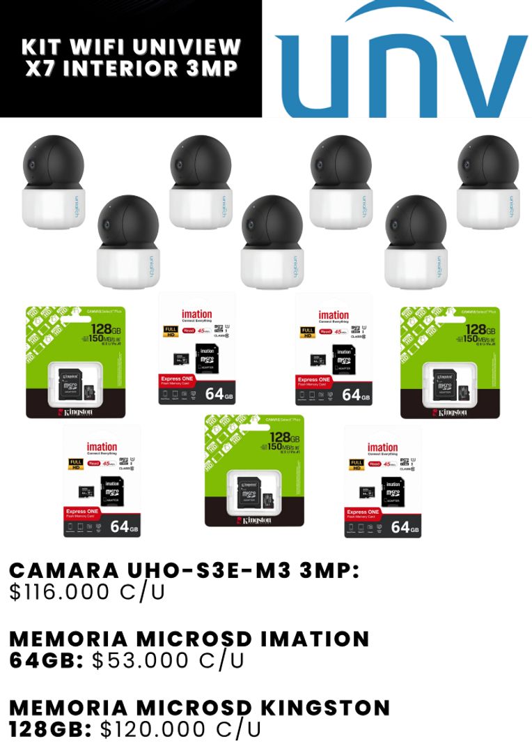 KIT WIFI UNIVIEW X7 INTERIOR 3MP