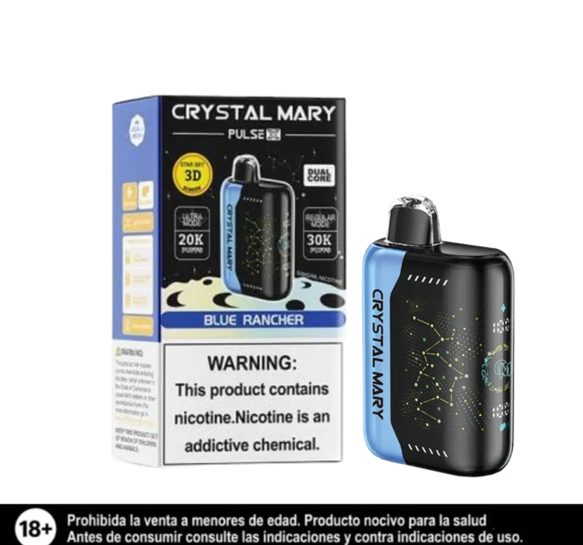 Crystal Mary Blue Rancher 30.000 Puffs Pulse X