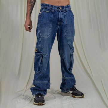 JEANS CARGO AZUL - imagen 1
