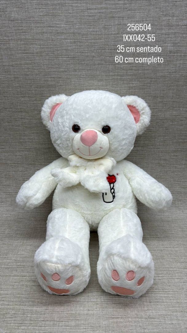 OSO PATAS LARGAS MOÑO CORAZÓN 60 CM