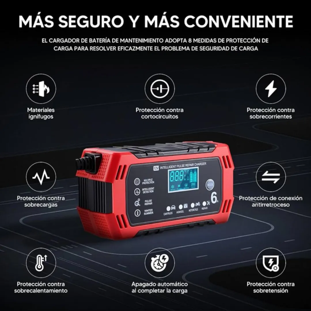 CARGADOR DE BATERIA INTELIGENTE COCHE 6A