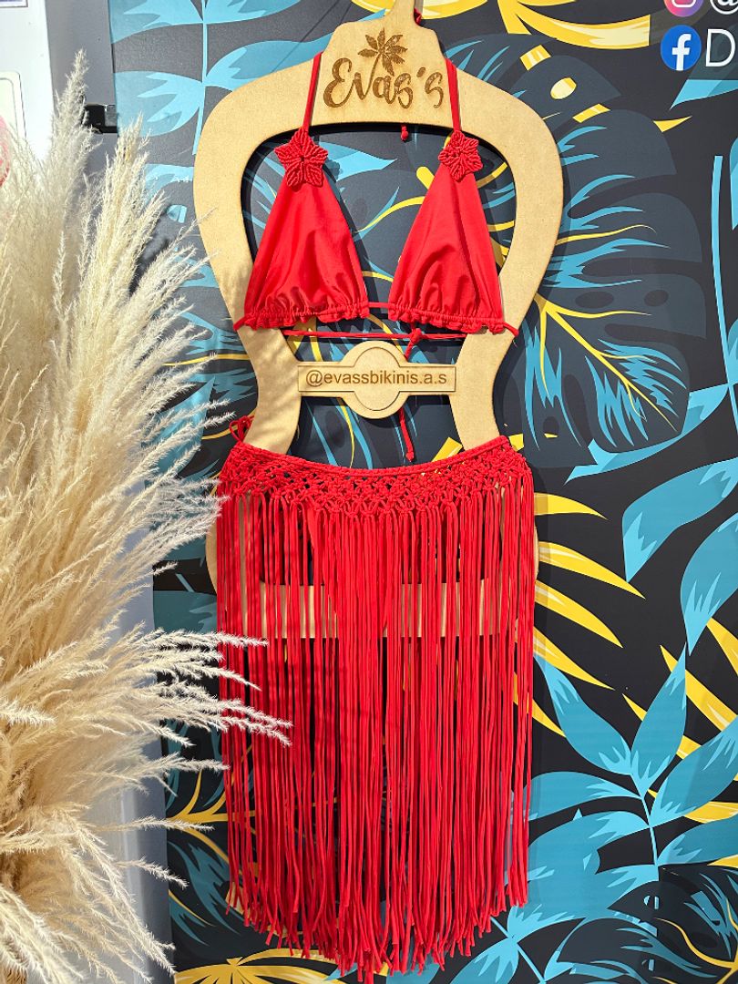 Set Kiara  + falda macramé 