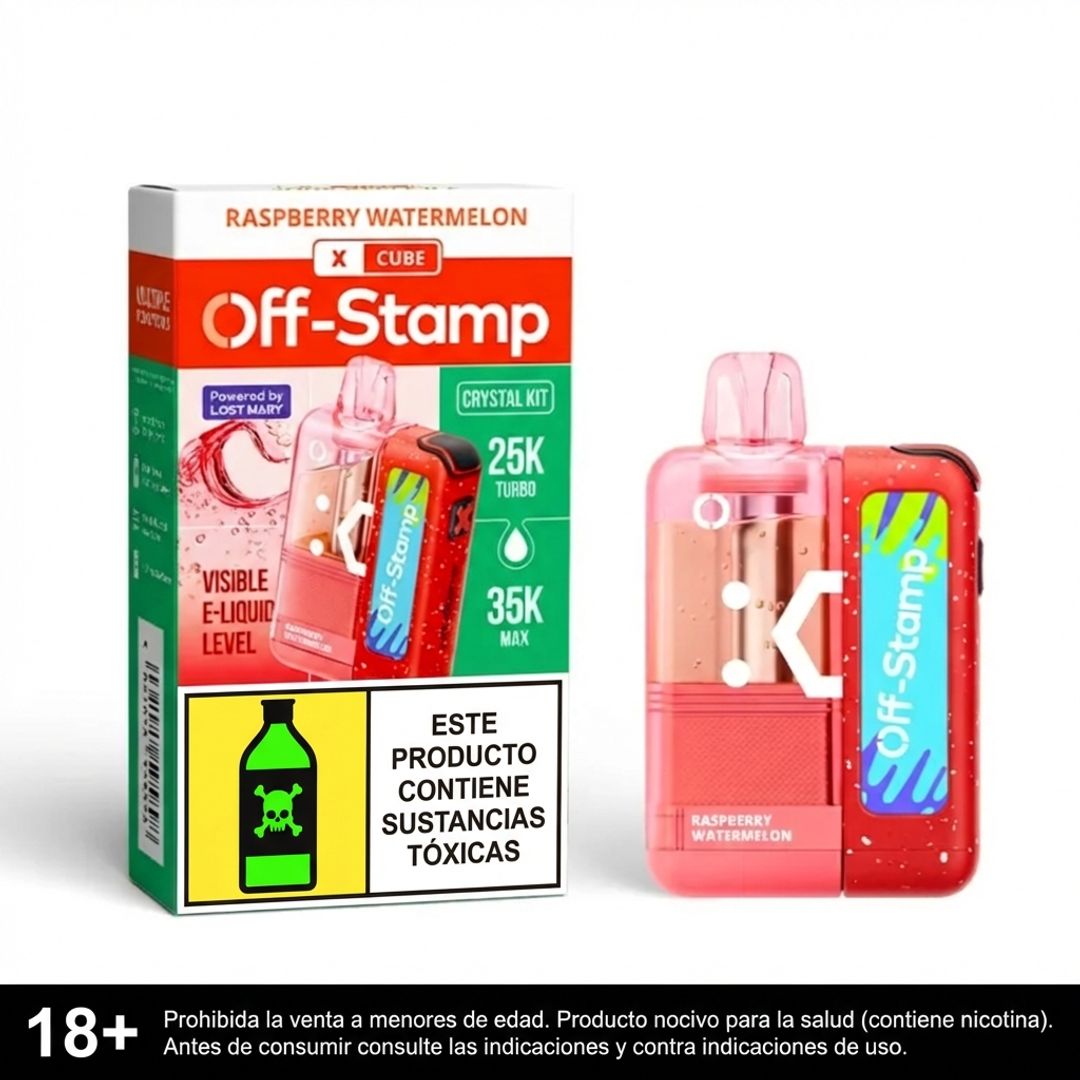 Off stamp Raspberry Watermelon Crystal Cube 35.000 Puffs Kit