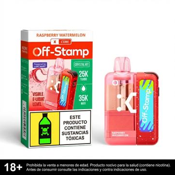 Off stamp Raspberry Watermelon Crystal Cube 35.000 Puffs Kit - imagen 1