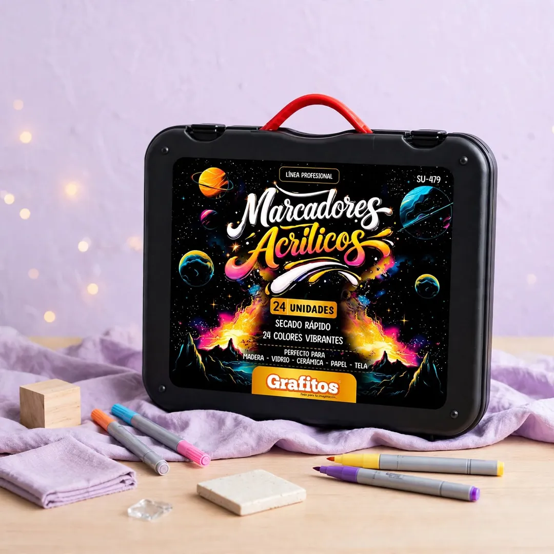 MARCADORES ACRÍLICOS GRAFITOS PUNTA PINCEL X24