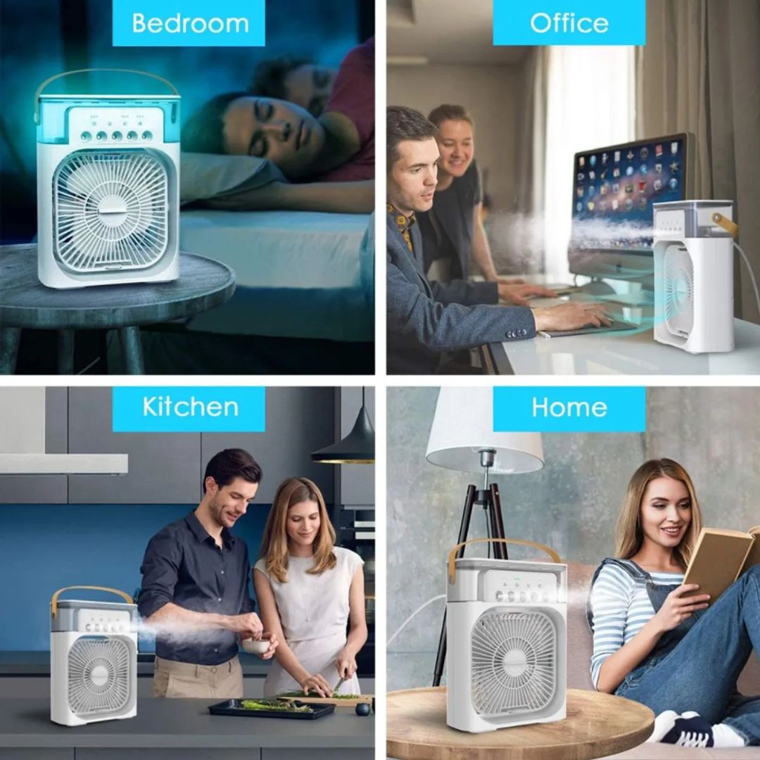 MINI VENTILADOR AIRE HUMIDIFICADOR PORTATIL