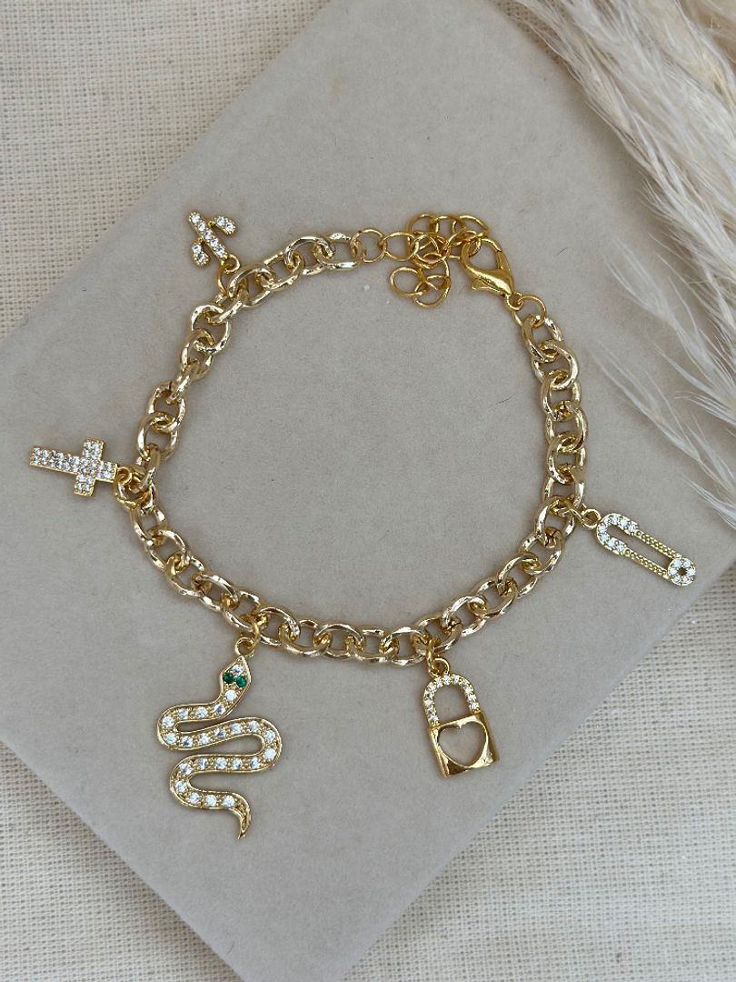 Pulsera charms serpiente 