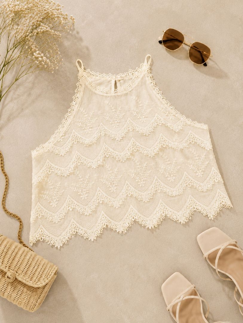 Blusa Encaje Corta 