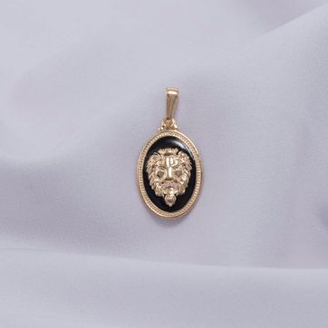 Imagen del producto DIJE MEDALLA LEON FONDO NEGRO 706117