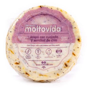 Imagen del producto AREPA CUAJADA Y CHIA X 5 UND MOLTOVIDA