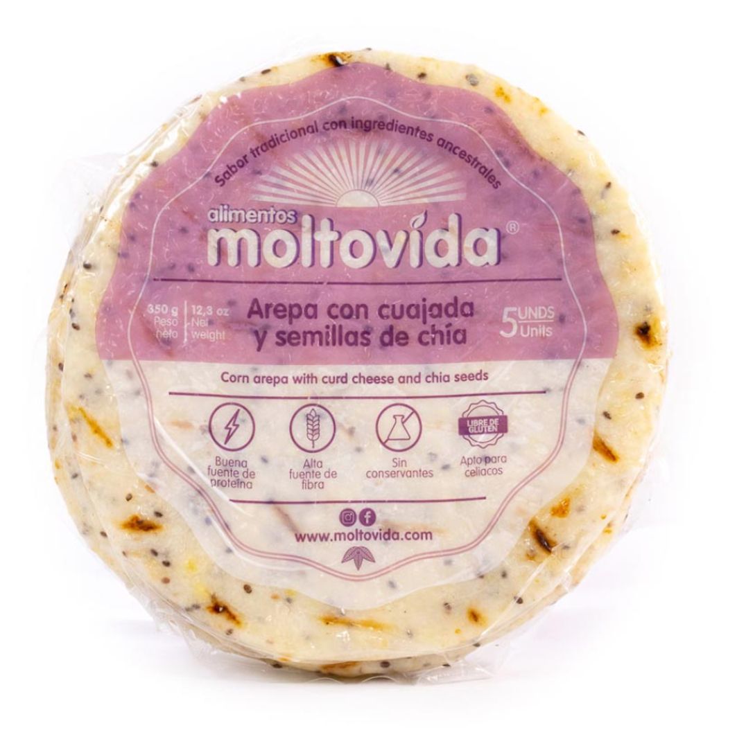 AREPA CUAJADA Y CHIA X 5 UND MOLTOVIDA