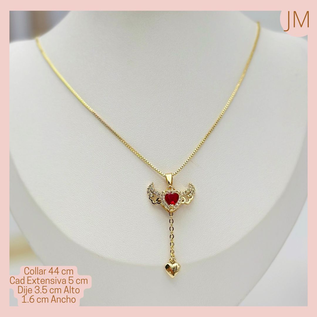 Lindo Collar Dije Corazón Alas 