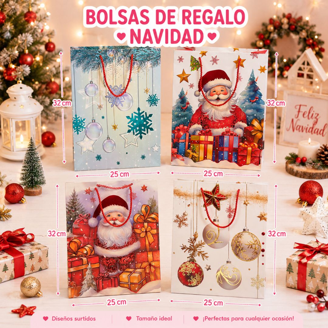 Bolsa de regalo navidad mediana