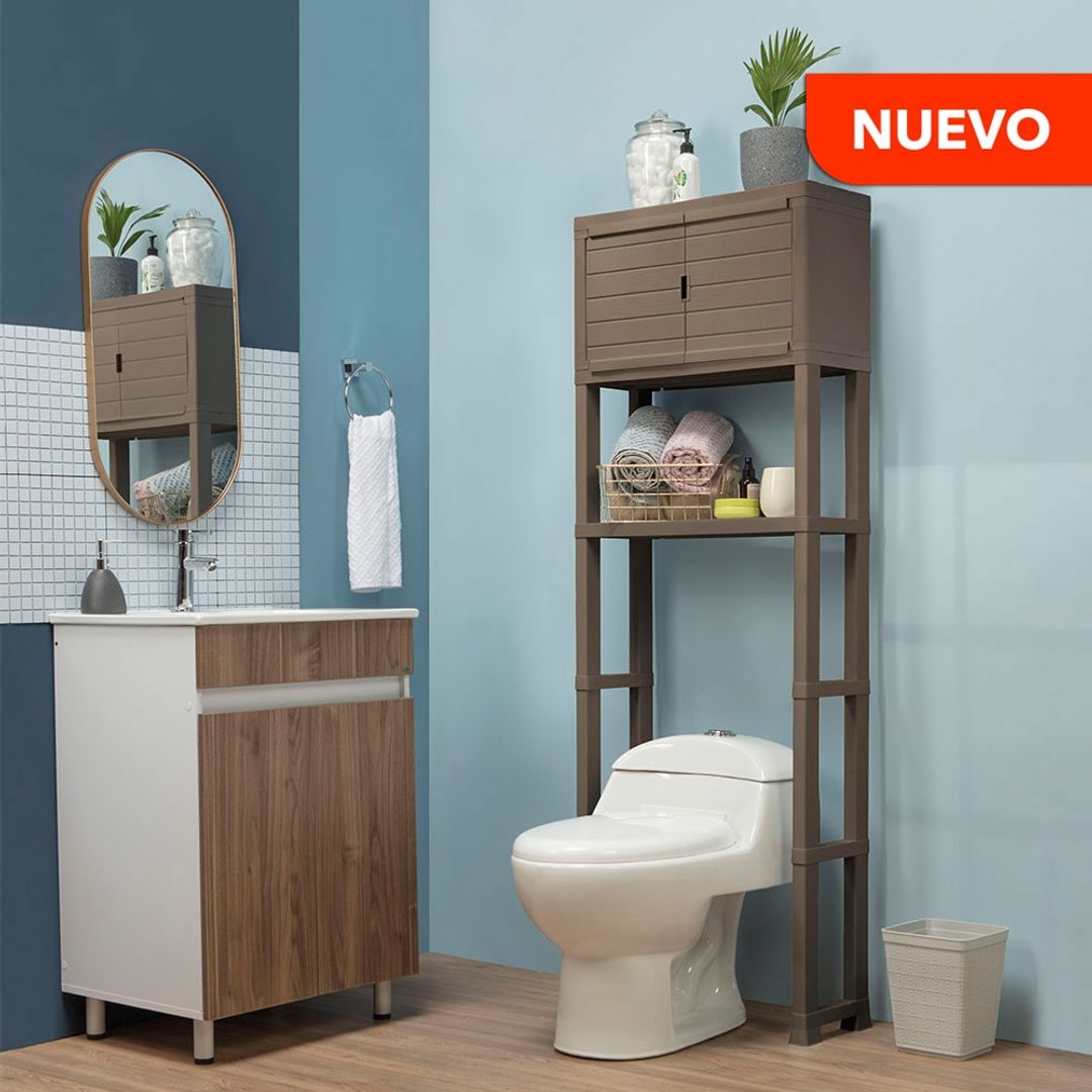 ESTANTE ORGANIZADOR CON PUERTAS PARA BAÑO
