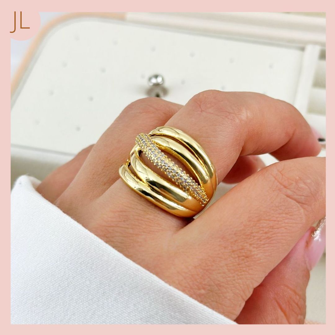 Anillo en Rodio Abstracto talla 8 