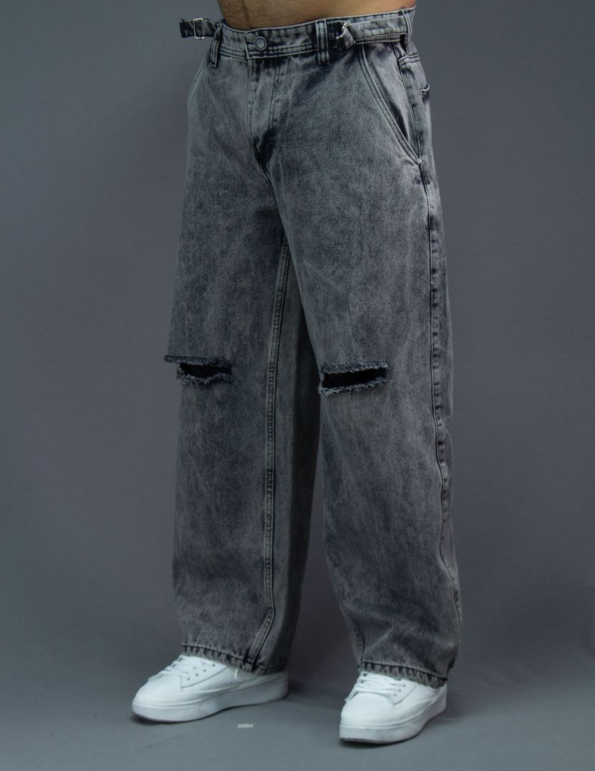 JEANS BAGGY CORREAS GRIS
